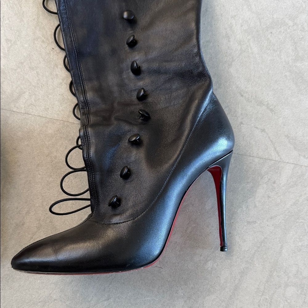 Christian Louboutin Black Over the Knee Boots - Picture 2 of 8